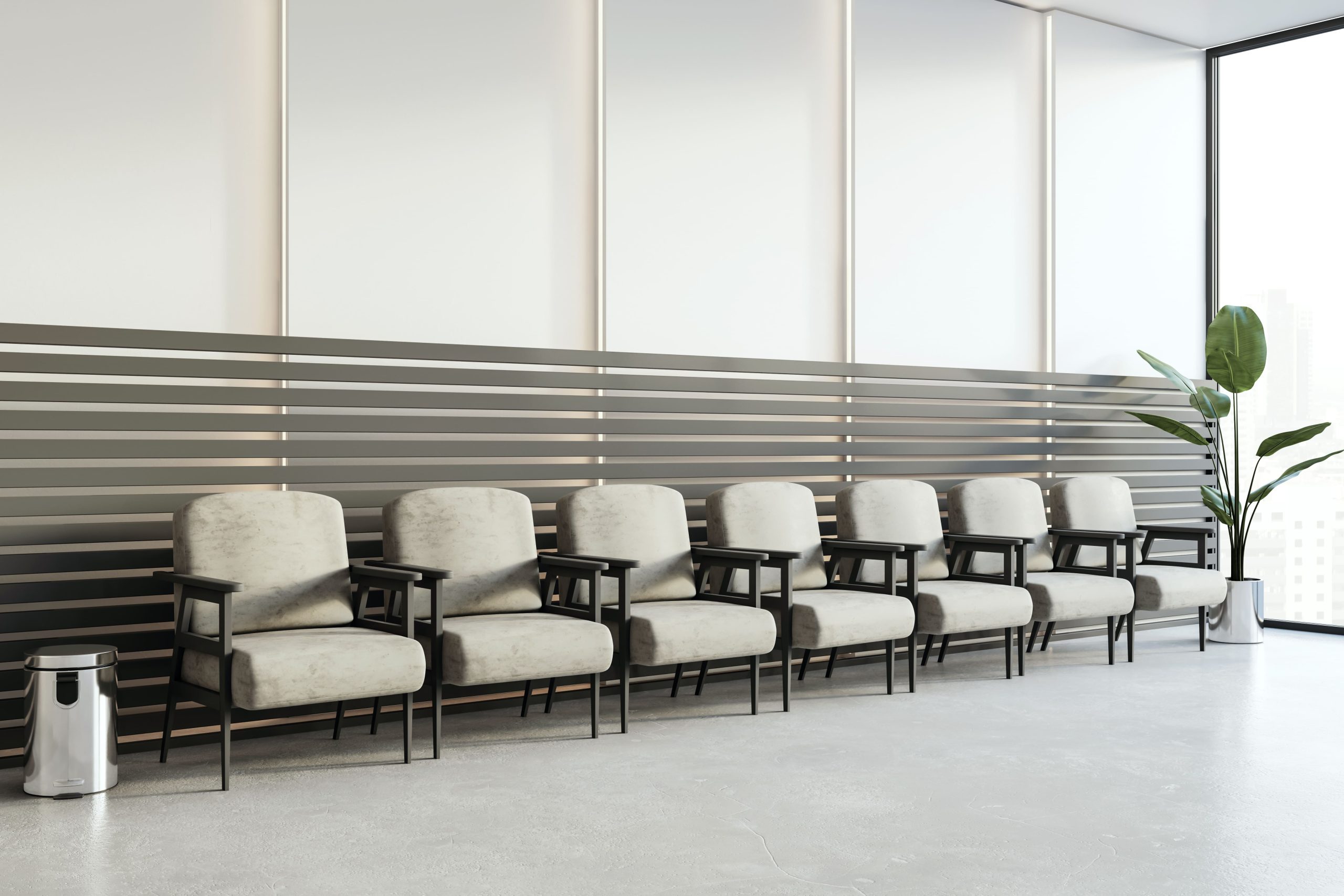 Comfortable commercial office chairs in reception and waiting area